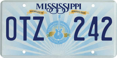 MS license plate OTZ242