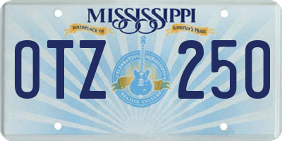 MS license plate OTZ250