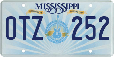 MS license plate OTZ252