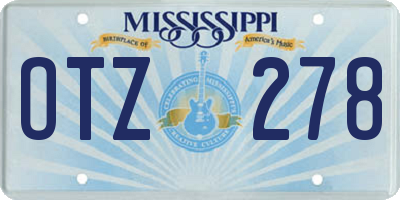 MS license plate OTZ278