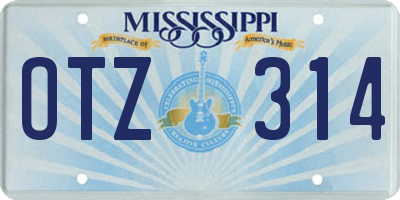 MS license plate OTZ314