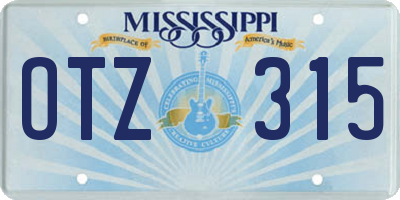 MS license plate OTZ315