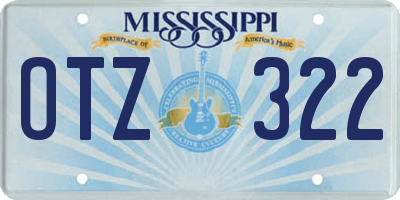 MS license plate OTZ322