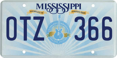 MS license plate OTZ366