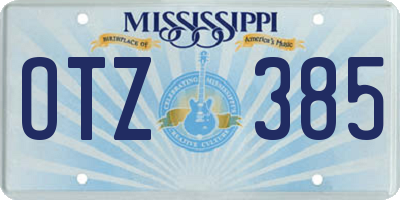 MS license plate OTZ385