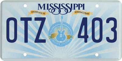 MS license plate OTZ403