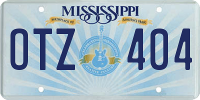 MS license plate OTZ404