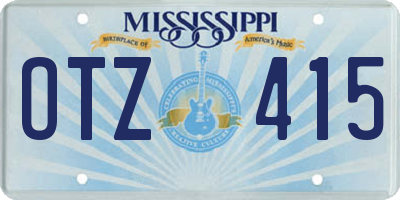 MS license plate OTZ415