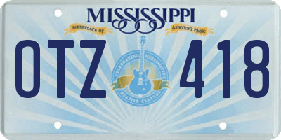 MS license plate OTZ418