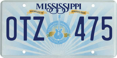 MS license plate OTZ475
