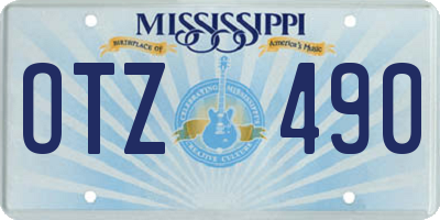 MS license plate OTZ490