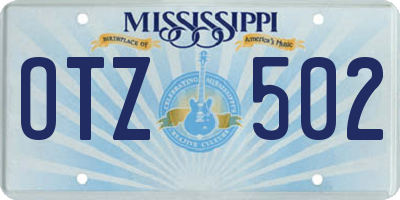 MS license plate OTZ502