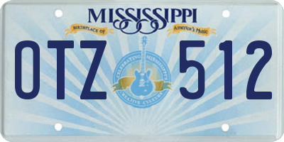 MS license plate OTZ512