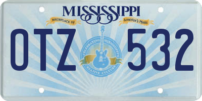 MS license plate OTZ532