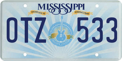 MS license plate OTZ533