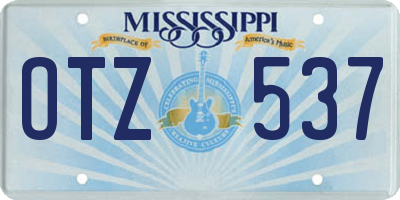 MS license plate OTZ537