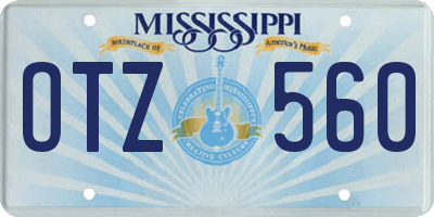 MS license plate OTZ560