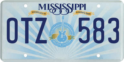 MS license plate OTZ583