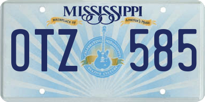 MS license plate OTZ585