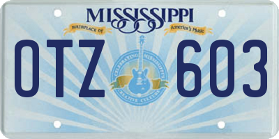 MS license plate OTZ603
