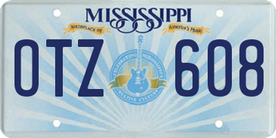 MS license plate OTZ608