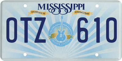 MS license plate OTZ610