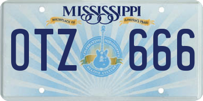 MS license plate OTZ666