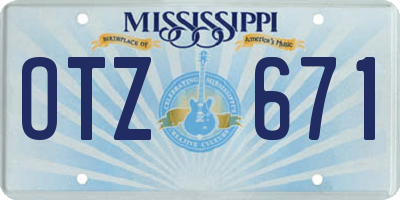 MS license plate OTZ671
