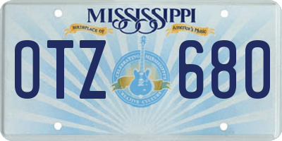 MS license plate OTZ680