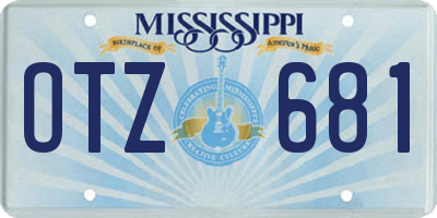 MS license plate OTZ681