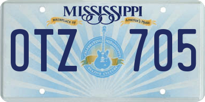 MS license plate OTZ705