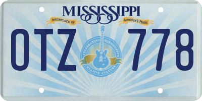 MS license plate OTZ778