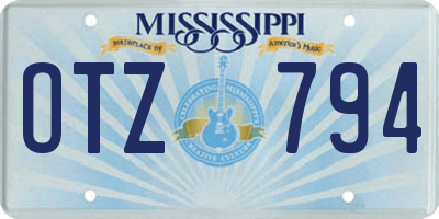 MS license plate OTZ794