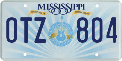 MS license plate OTZ804