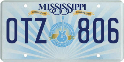 MS license plate OTZ806