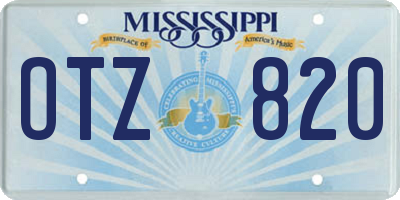MS license plate OTZ820