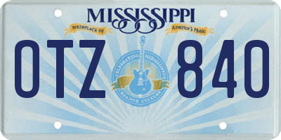MS license plate OTZ840