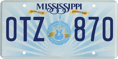 MS license plate OTZ870