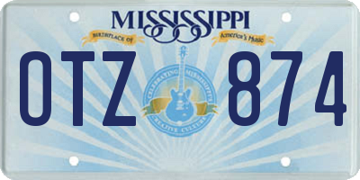 MS license plate OTZ874