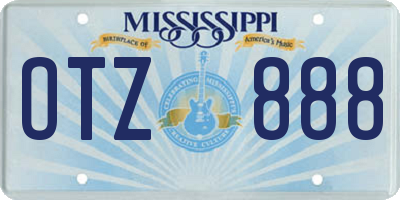 MS license plate OTZ888