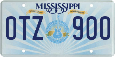 MS license plate OTZ900