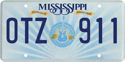 MS license plate OTZ911