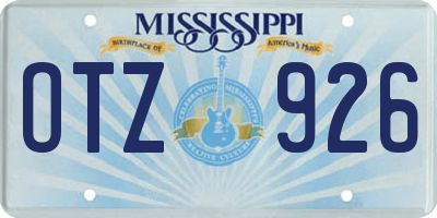 MS license plate OTZ926
