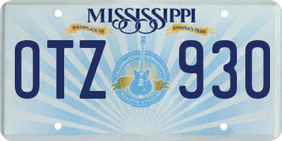 MS license plate OTZ930