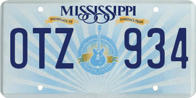 MS license plate OTZ934