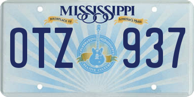 MS license plate OTZ937