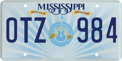 MS license plate OTZ984