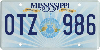 MS license plate OTZ986