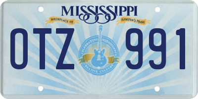 MS license plate OTZ991