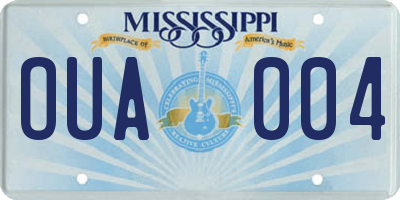 MS license plate OUA004